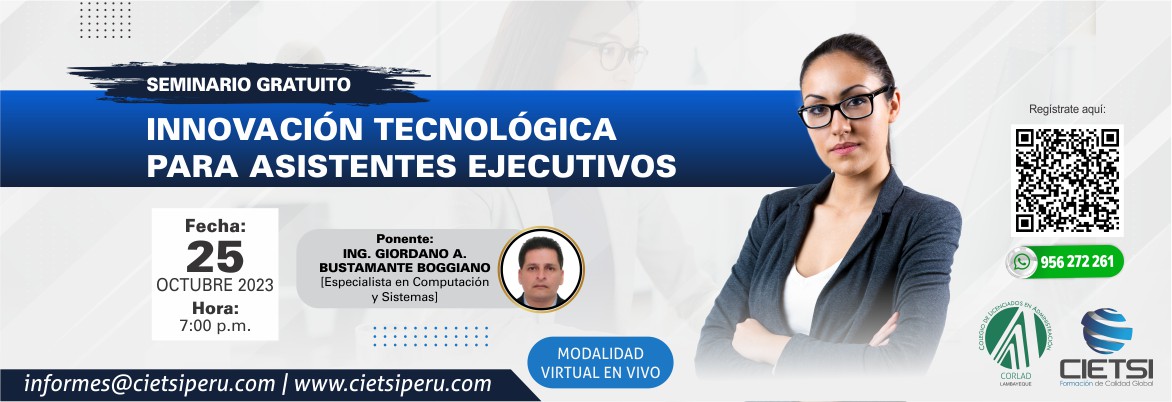 SEMINARIO GRATUITO INNOVACIÓN TECNOLÓGICA PARA ASISTENTES EJECUTIVOS 2023